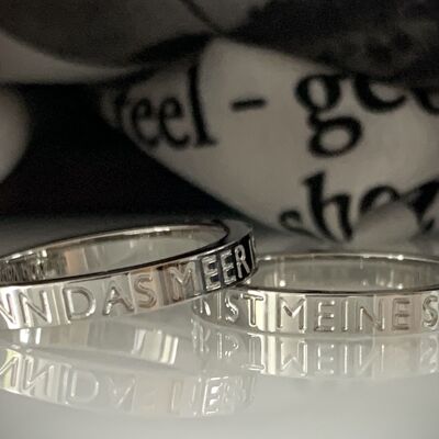 BECAUSE THE SEA IS MY SOUL - ring stainless steel silver