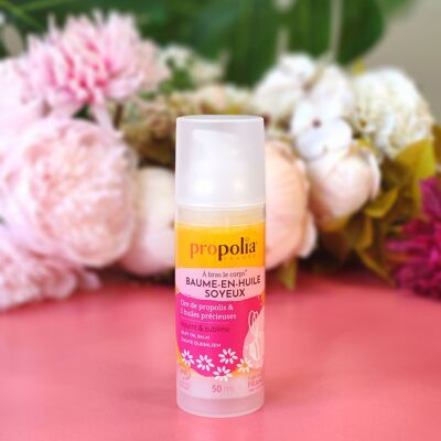 Balsamo di olio setoso biologico - Cera di propoli, olio di camelia e cocco - 50 ml