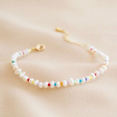 Bracelet perles de rocaille Miyuki et perles de rocaille d'eau douce
