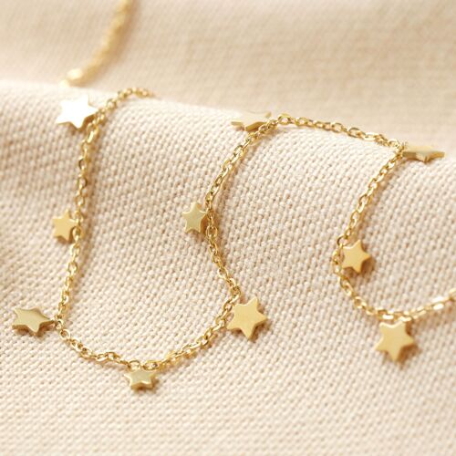 Stainless Steel Star Charm Necklace in Gold