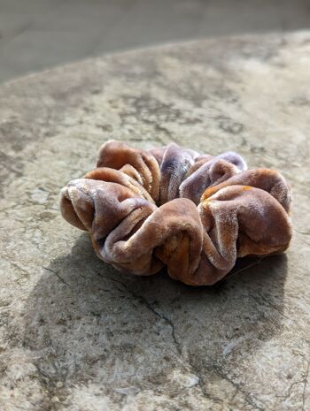 Chouchou en velours de soie lilas rouillé 2
