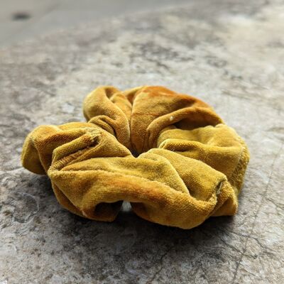 Yellow Rusted Velvet Scrunchie