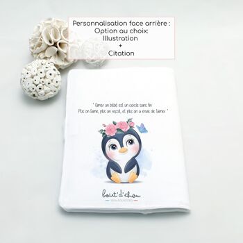 Protège carnet de santé personnalisable "Pingouin" 3
