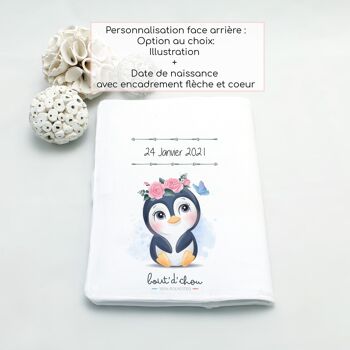 Protège carnet de santé personnalisable "Pingouin" 4