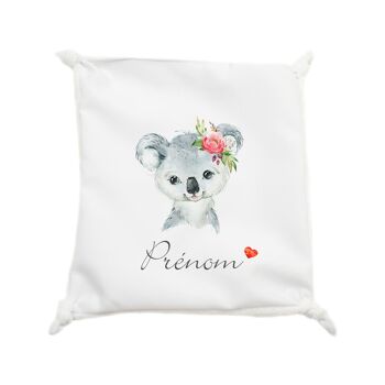 Doudou plat petit nœud pour bébé | Modèle Koala Fleurs 1