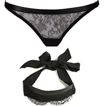 Annabel Culotte Ouverte & Bandeau Cuir et Dentelle 1