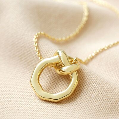 Organic Infinity Knot Necklace in Gold
