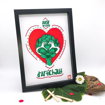Papelería Ilustración A4 Corazón de alcachofa