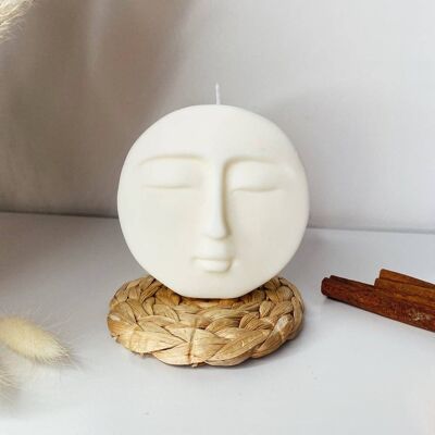 Bougie visage de lune