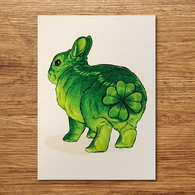 Postcard "Flowers Rabbit - Clover"