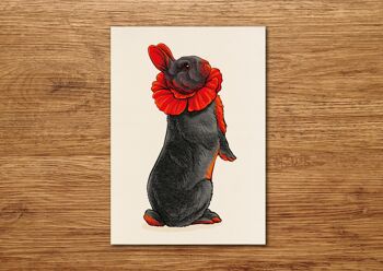 Carte Postale "Lapin Fleurs - Coquelicots"