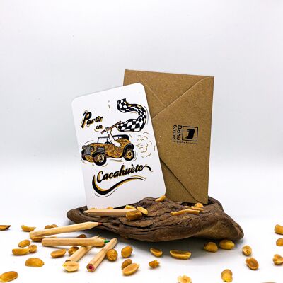 Stationery Card Leave in Peanut. 10X15cm