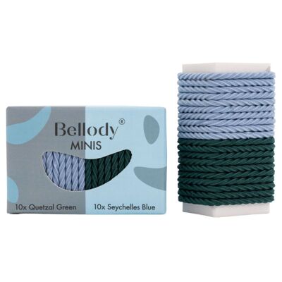 Mini élastiques à cheveux (20 pièces) - Bellody® (Vert & Bleu - Pack Mixte)
