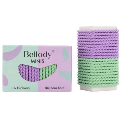 Mini élastiques à cheveux (20 pièces) - Bellody® (Menthe & Violet - Pack Mixte)