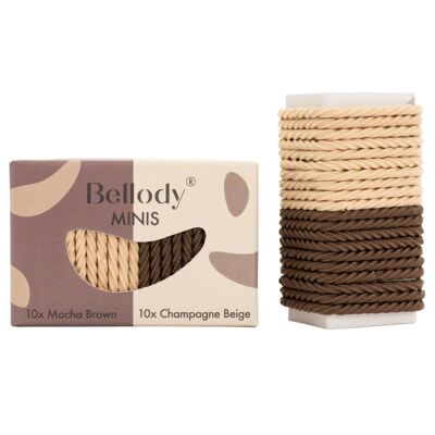 Mini Hair Ties (20 pieces) - Bellody® (Brown & Beige - Mixed Pack)