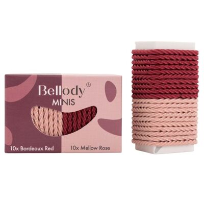 Mini élastiques à cheveux (20 pièces) - Bellody® (Rose & Rouge - Pack Mixte)