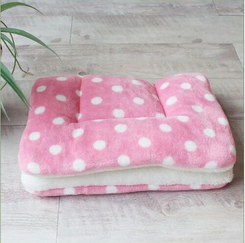 Soft Cosy Dog Blanket Mat - Polka Dots Pink