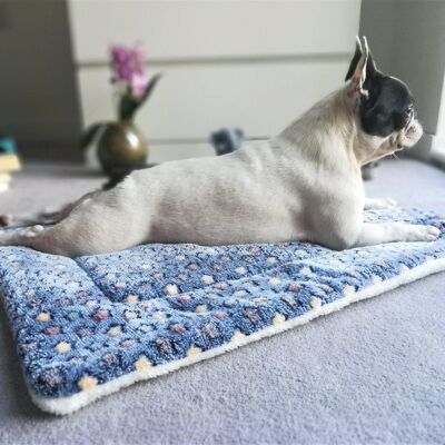 Soft Cosy Dog Blanket Mat - Small Stars Blue