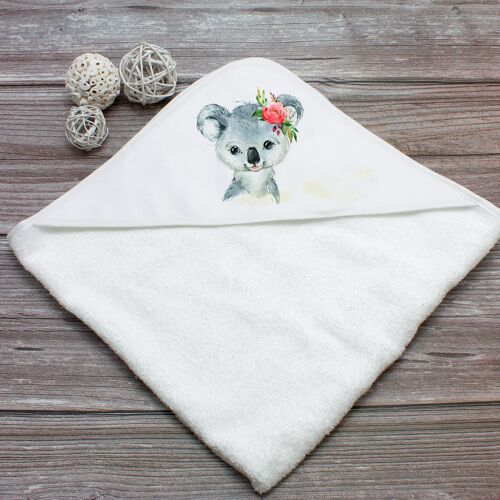 Cape de bain personnalisable Koala Fleurs | Bout'D'Chou