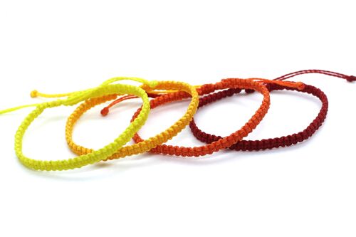 Fire bracelet set - set of 4 handmade woven macrame bracelets