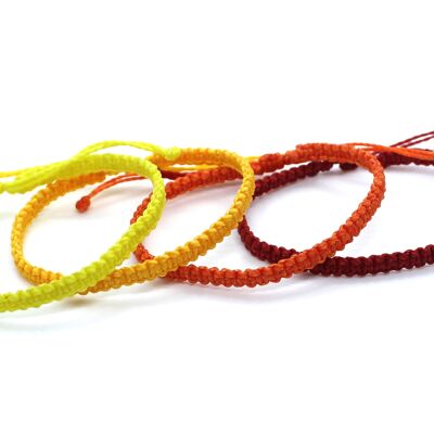 Fire Bracelet Set - Set aus 4 handgefertigten gewebten Makramee-Armbändern