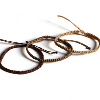 Brown bracelet set - set of 3 handmade woven macrame bracelets