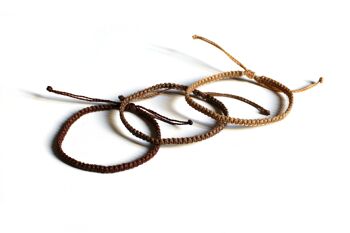 Ensemble de bracelet marron - ensemble de 3 bracelets en macramé tissés à la main 1