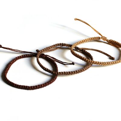 Ensemble de bracelet marron - ensemble de 3 bracelets en macramé tissés à la main