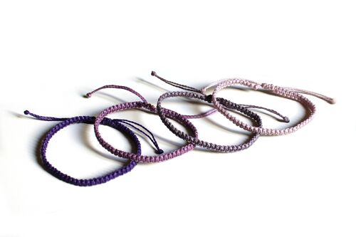 Purple bracelet set - set of 4 handmade woven macrame bracelets