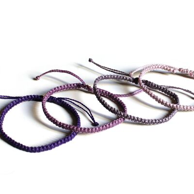 Ensemble de bracelet violet - ensemble de 4 bracelets en macramé tissés à la main