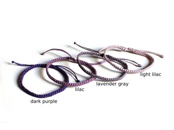 Ensemble de bracelet violet - ensemble de 4 bracelets en macramé tissés à la main 4