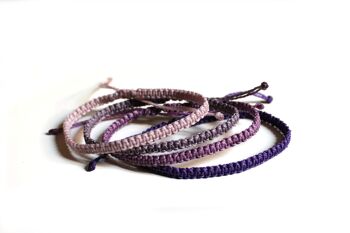 Ensemble de bracelet violet - ensemble de 4 bracelets en macramé tissés à la main 5