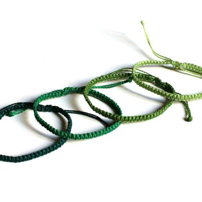Grünes Armband-Set - Set aus 4 handgefertigten gewebten Makramee-Armbändern