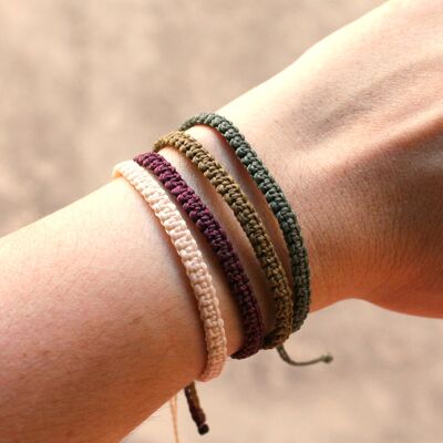 Autumn bracelet set - set of 4 handmade woven macrame bracelets