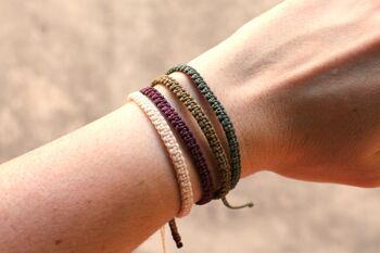 Ensemble de bracelets d'automne - ensemble de 4 bracelets en macramé tissés à la main 1