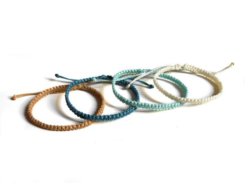 Beach bracelet set - set of 4 handmade woven macrame bracelets