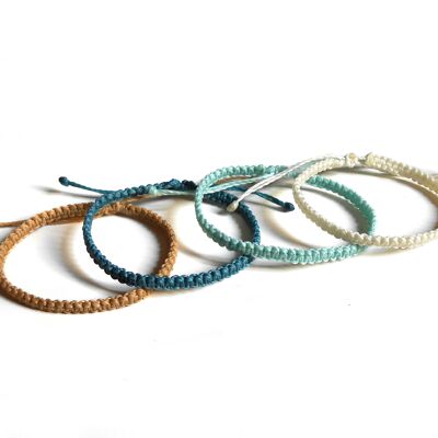 Beach bracelet set - set of 4 handmade woven macrame bracelets