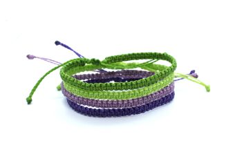 Ensemble de bracelet vert et violet - ensemble de 4 bracelets en macramé tissés à la main 2