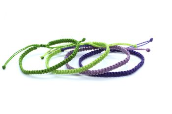 Ensemble de bracelet vert et violet - ensemble de 4 bracelets en macramé tissés à la main 3