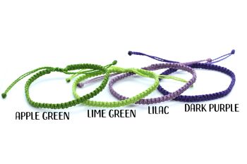 Ensemble de bracelet vert et violet - ensemble de 4 bracelets en macramé tissés à la main 4