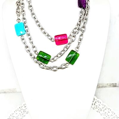 Handmade in Italy necklace with colored resins