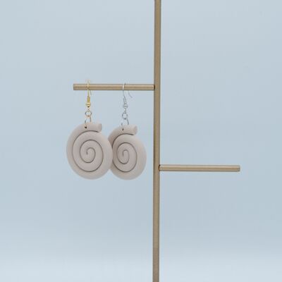 Bijoux - Boucles d'oreilles en argile polymère - France - "Escargot"