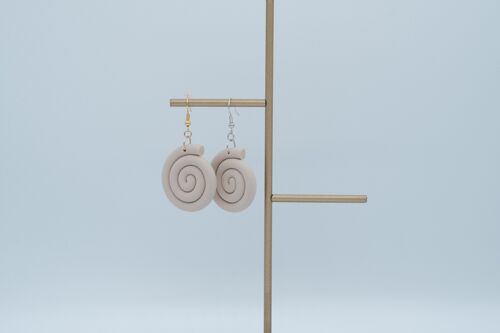 Bijoux - Boucles d'oreilles en argile polymère - France - "Escargot"