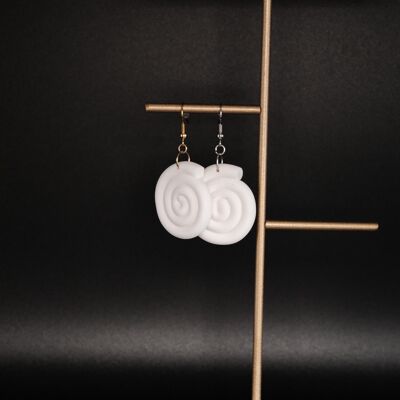 Bijoux - Boucles d'oreilles en argile polymère - France - "Escargot"