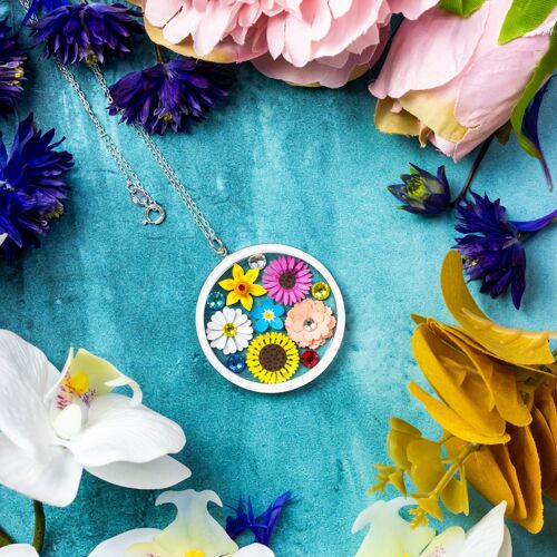 Statement floral pendant