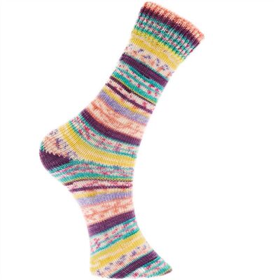 Socking yarn Superba Fair Isle 4-ply 100g 405m turquoise-salmon Rico Design