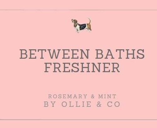 Between Baths' Dog Freshener Spray with Rosemary & Mint essential oils