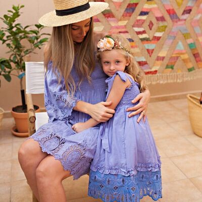 Parisienne Off-Shoulder Mama Dress in Periwinkle blue - Small - 36 - 38 - 40 -