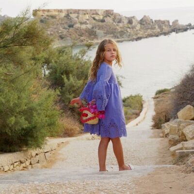 Parisienne Dress in Periwinkle - 7-8 years -