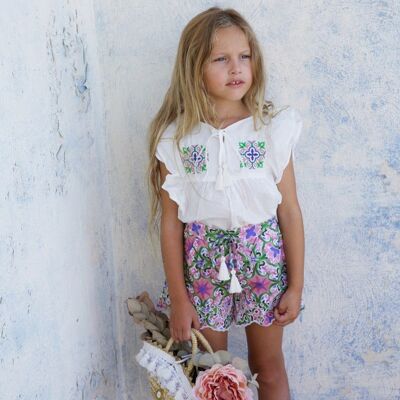 Cannes Shorts in Tile Print - 11-13 years -